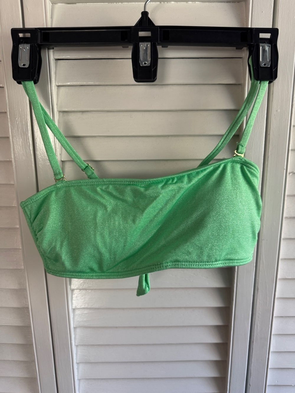 California Waves Shimmery Mint Green Bandeau Bikini Top